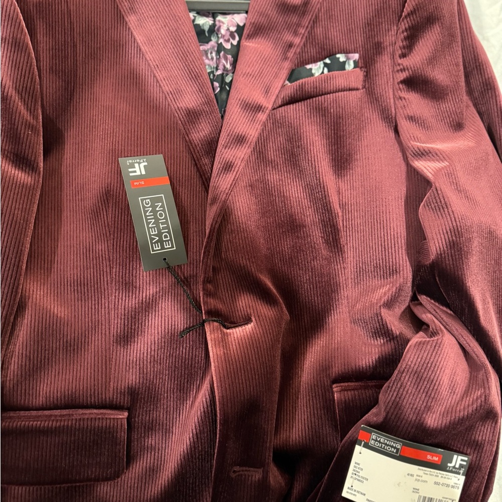 JF J.Ferrar Rich Maroon Blazer